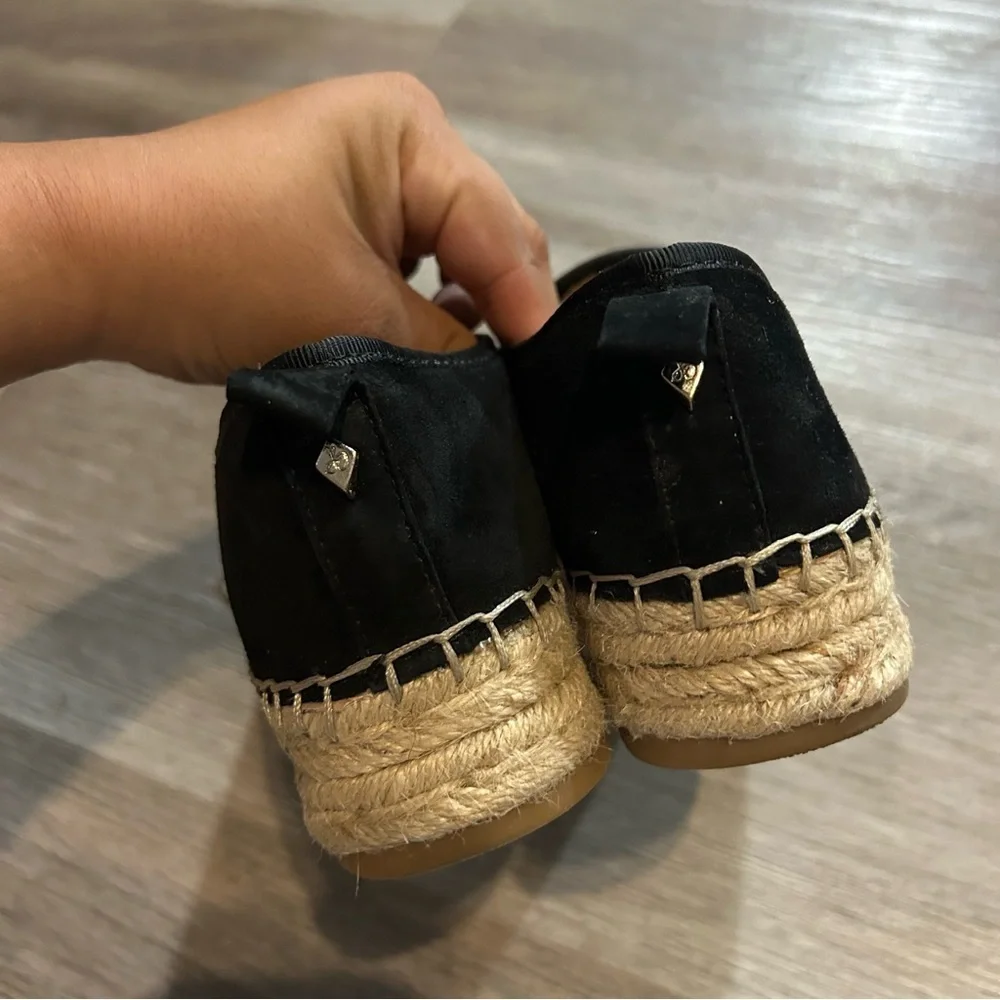 Sam Edelman Black Suede Platform Espadrilles